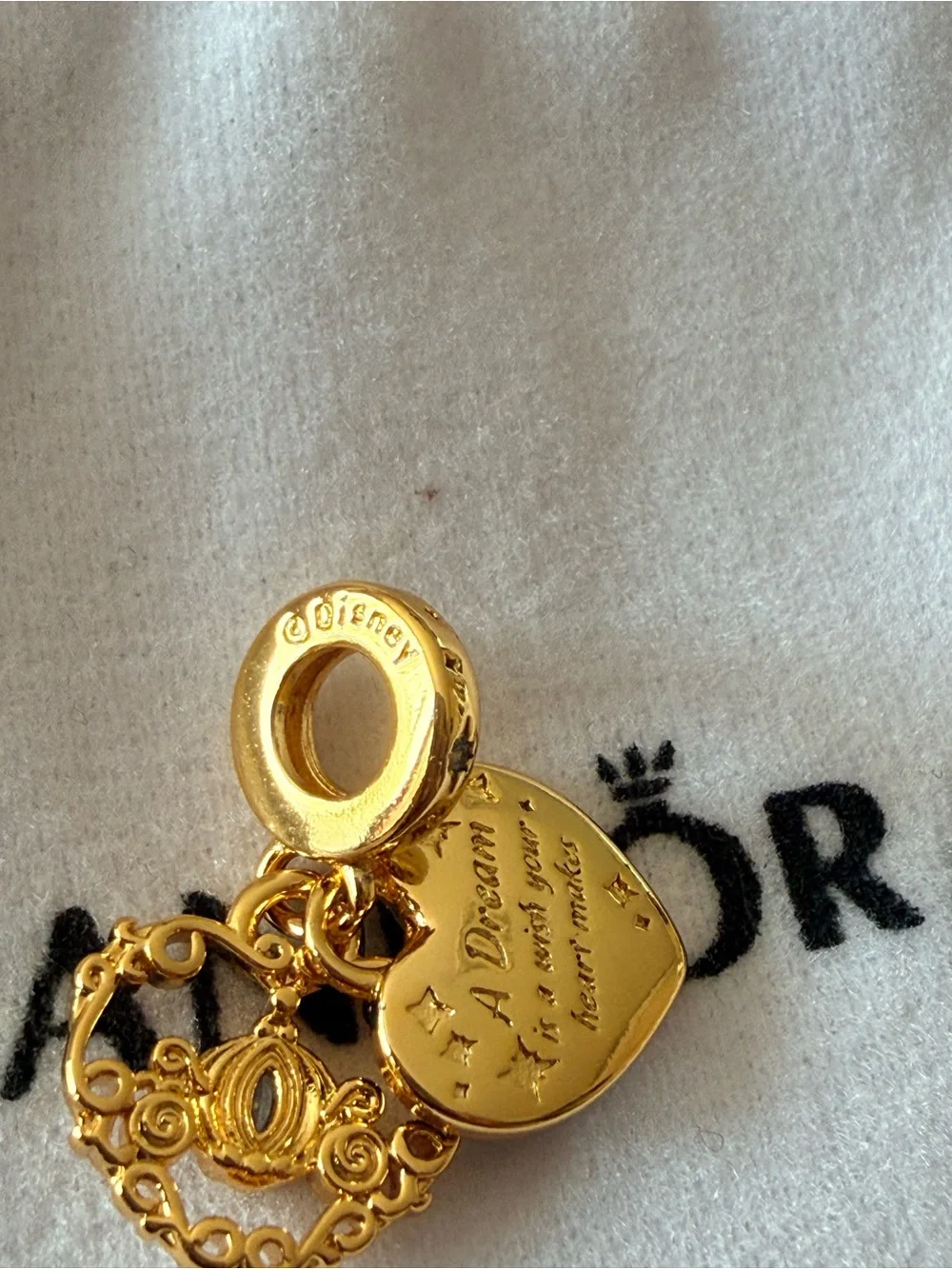Pandora Disney Cinderella’s Carriage & Heart Double Dangle Charm